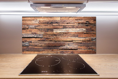 Crédence en verre avec motif Mur en bois