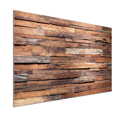 Crédence en verre avec motif Mur en bois