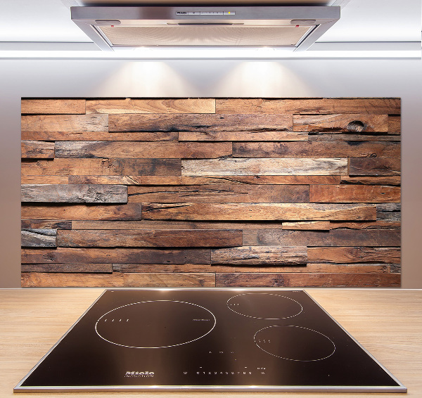 Crédence en verre avec motif Mur en bois