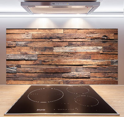 Crédence en verre avec motif Mur en bois