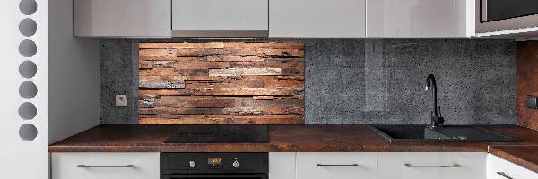 Crédence en verre avec motif Mur en bois