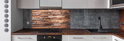 Crédence en verre avec motif Mur en bois