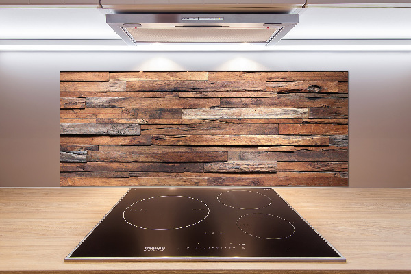Crédence en verre avec motif Mur en bois