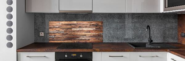 Crédence en verre avec motif Mur en bois