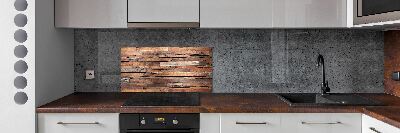 Crédence en verre avec motif Mur en bois