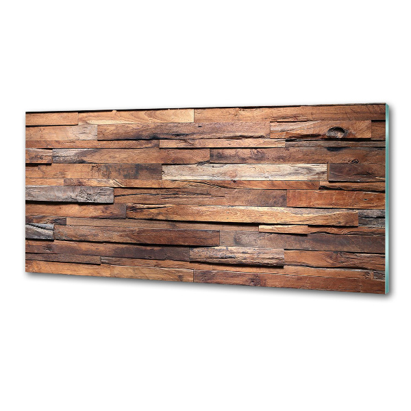 Crédence en verre avec motif Mur en bois
