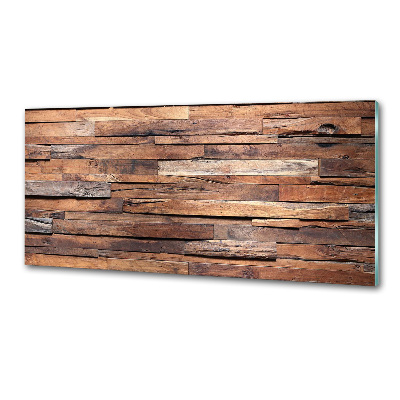 Crédence en verre avec motif Mur en bois