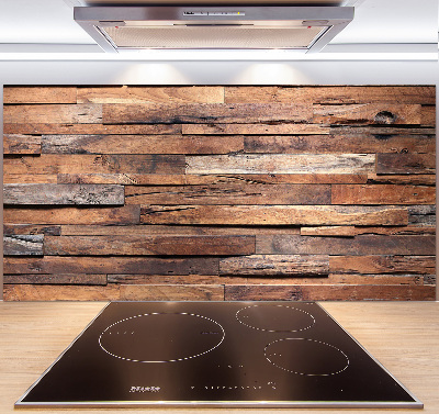 Crédence en verre avec motif Mur en bois
