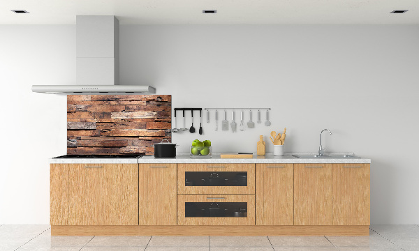Crédence en verre avec motif Mur en bois