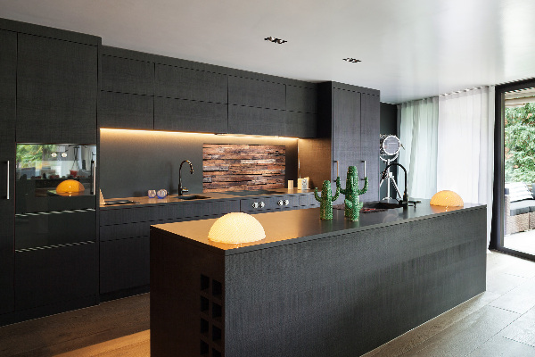 Crédence en verre avec motif Mur en bois