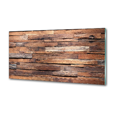 Crédence en verre avec motif Mur en bois