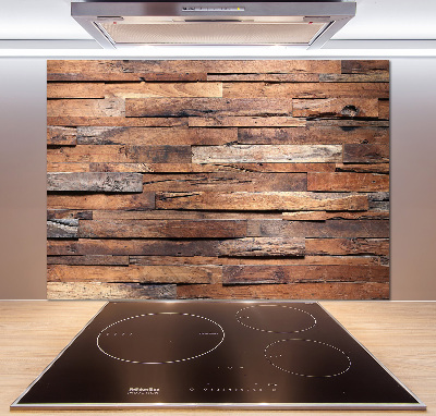 Crédence en verre avec motif Mur en bois