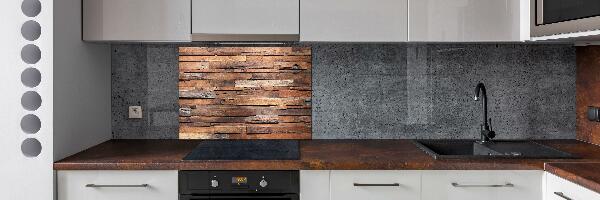 Crédence en verre avec motif Mur en bois