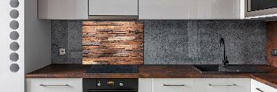 Crédence en verre avec motif Mur en bois