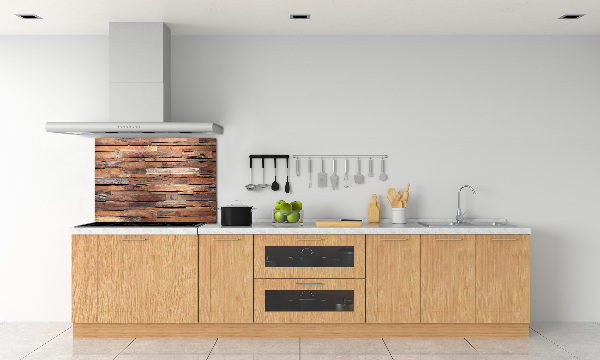Crédence en verre avec motif Mur en bois