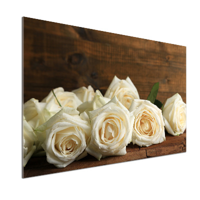 Panneaux muraux cuisine Roses blanches