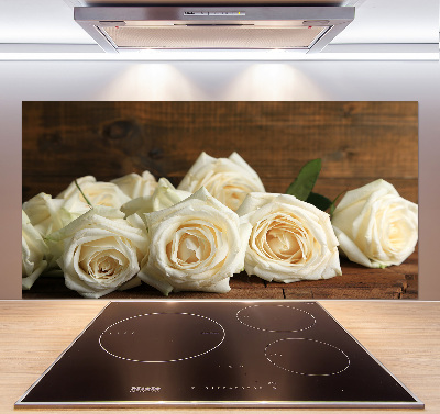 Panneaux muraux cuisine Roses blanches