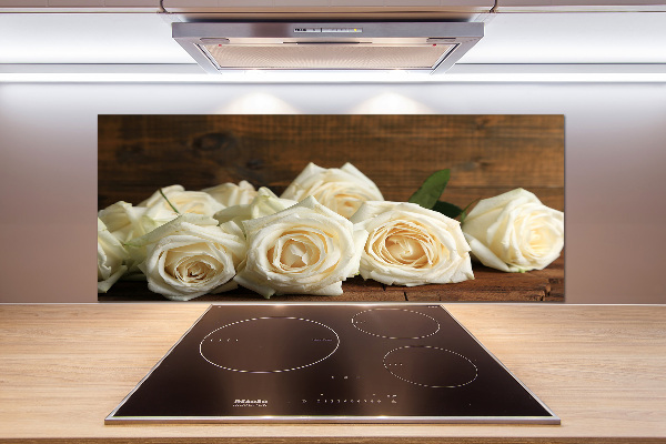Panneaux muraux cuisine Roses blanches