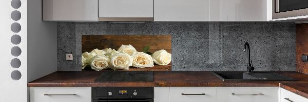 Panneaux muraux cuisine Roses blanches