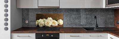 Panneaux muraux cuisine Roses blanches