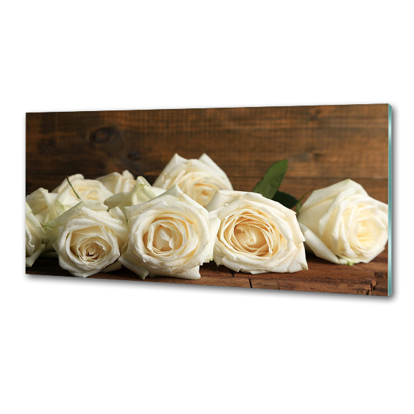 Panneaux muraux cuisine Roses blanches