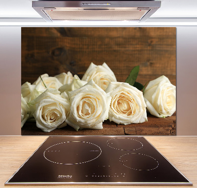 Panneaux muraux cuisine Roses blanches