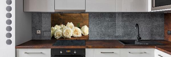 Panneaux muraux cuisine Roses blanches