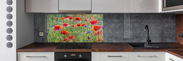 Crédence cuisine en verre trempé Fleurs des champs