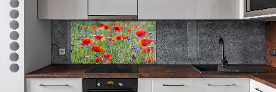 Crédence cuisine en verre trempé Fleurs des champs