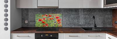 Crédence cuisine en verre trempé Fleurs des champs