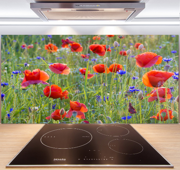 Crédence cuisine en verre trempé Fleurs des champs