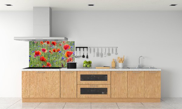 Crédence cuisine en verre trempé Fleurs des champs