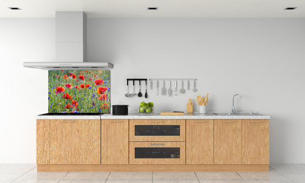 Crédence cuisine en verre trempé Fleurs des champs