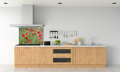 Crédence cuisine en verre trempé Fleurs des champs