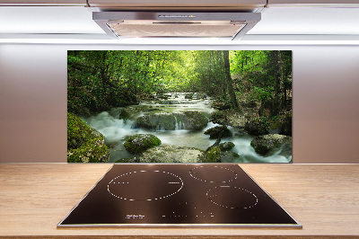 Crédence cuisine en verre Chute d'eau dans la forêt