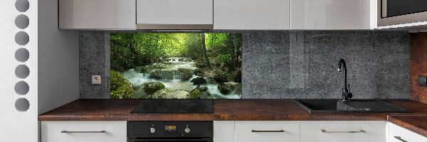 Crédence cuisine en verre Chute d'eau dans la forêt