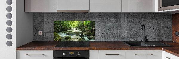 Crédence cuisine en verre Chute d'eau dans la forêt