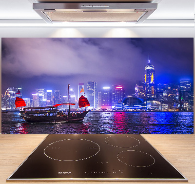 Panneau crédence cuisine Hong kong la nuit