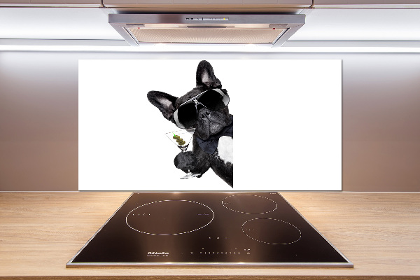 Panneau crédence cuisine Chien avec un martini