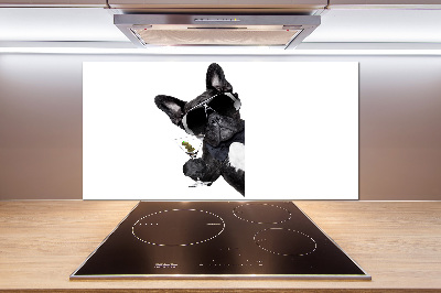 Panneau crédence cuisine Chien avec un martini