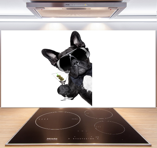 Panneau crédence cuisine Chien avec un martini