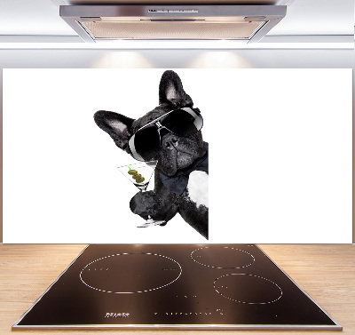 Panneau crédence cuisine Chien avec un martini