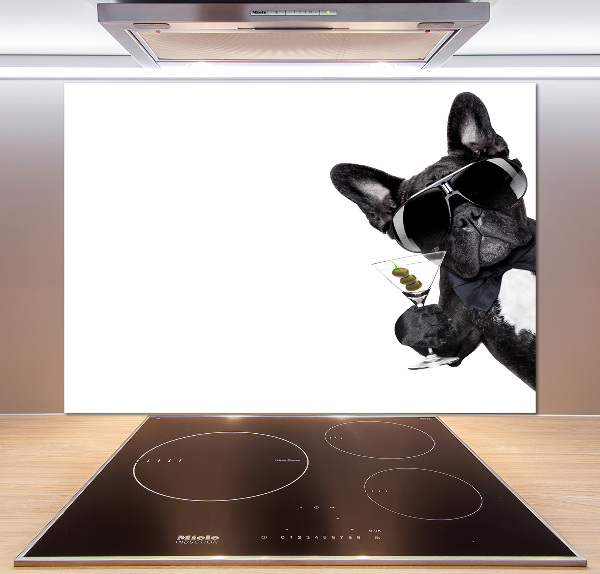 Panneau crédence cuisine Chien avec un martini