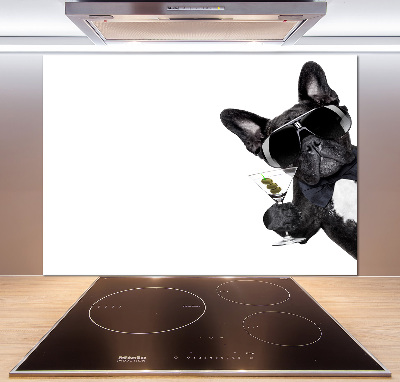 Panneau crédence cuisine Chien avec un martini