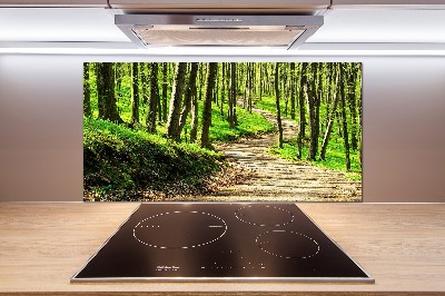 Crédence en verre avec motif Sentier dans la forêt