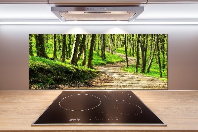 Crédence en verre avec motif Sentier dans la forêt