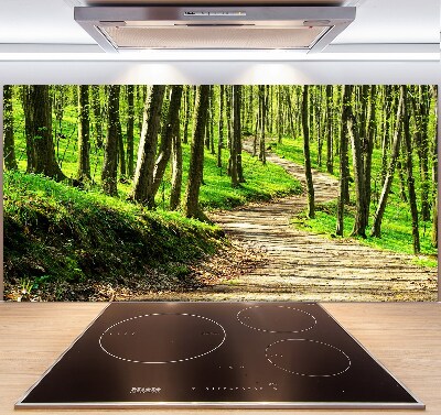 Crédence en verre avec motif Sentier dans la forêt