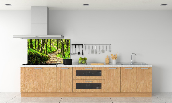 Crédence en verre avec motif Sentier dans la forêt