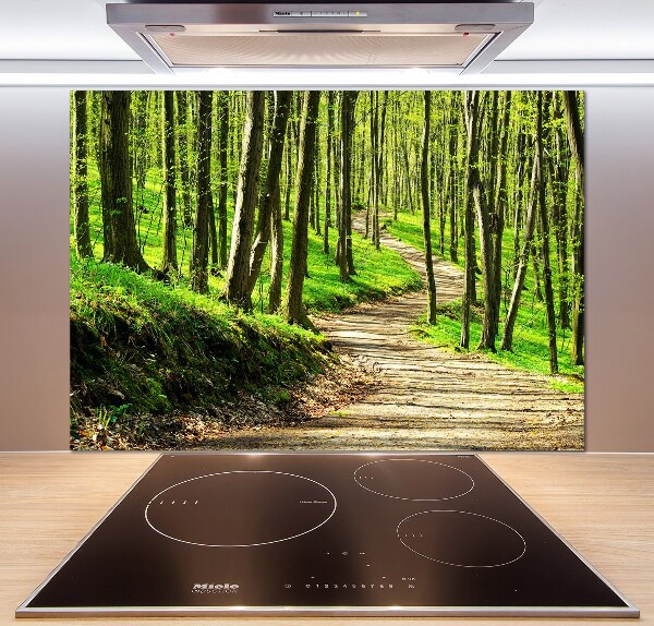 Crédence en verre avec motif Sentier dans la forêt