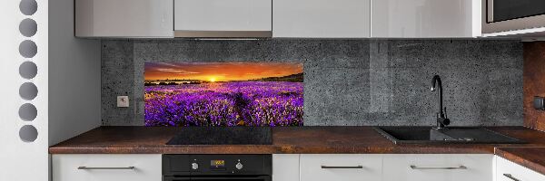 Verre pour crédence Champ de lavande